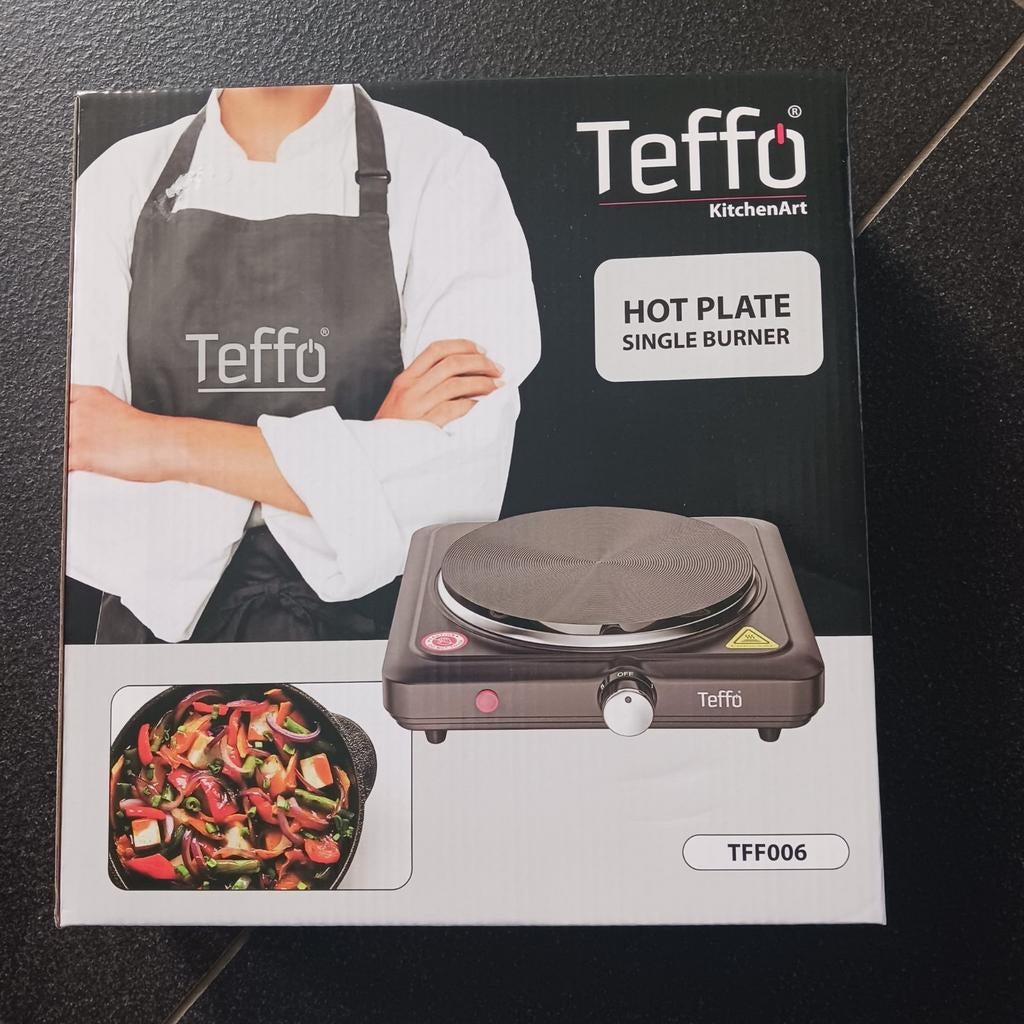 Teffo KitchenArt Hot Plate - Enkele Kookplaat 1500W, Witgoed en Apparatuur, Kookplaten, Nieuw, Vrijstaand, Elektrisch, Ophalen of Verzenden