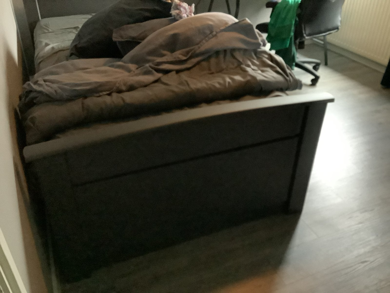 1 persoonsbed, Ophalen, Eenpersoons, 200 cm, Grijs