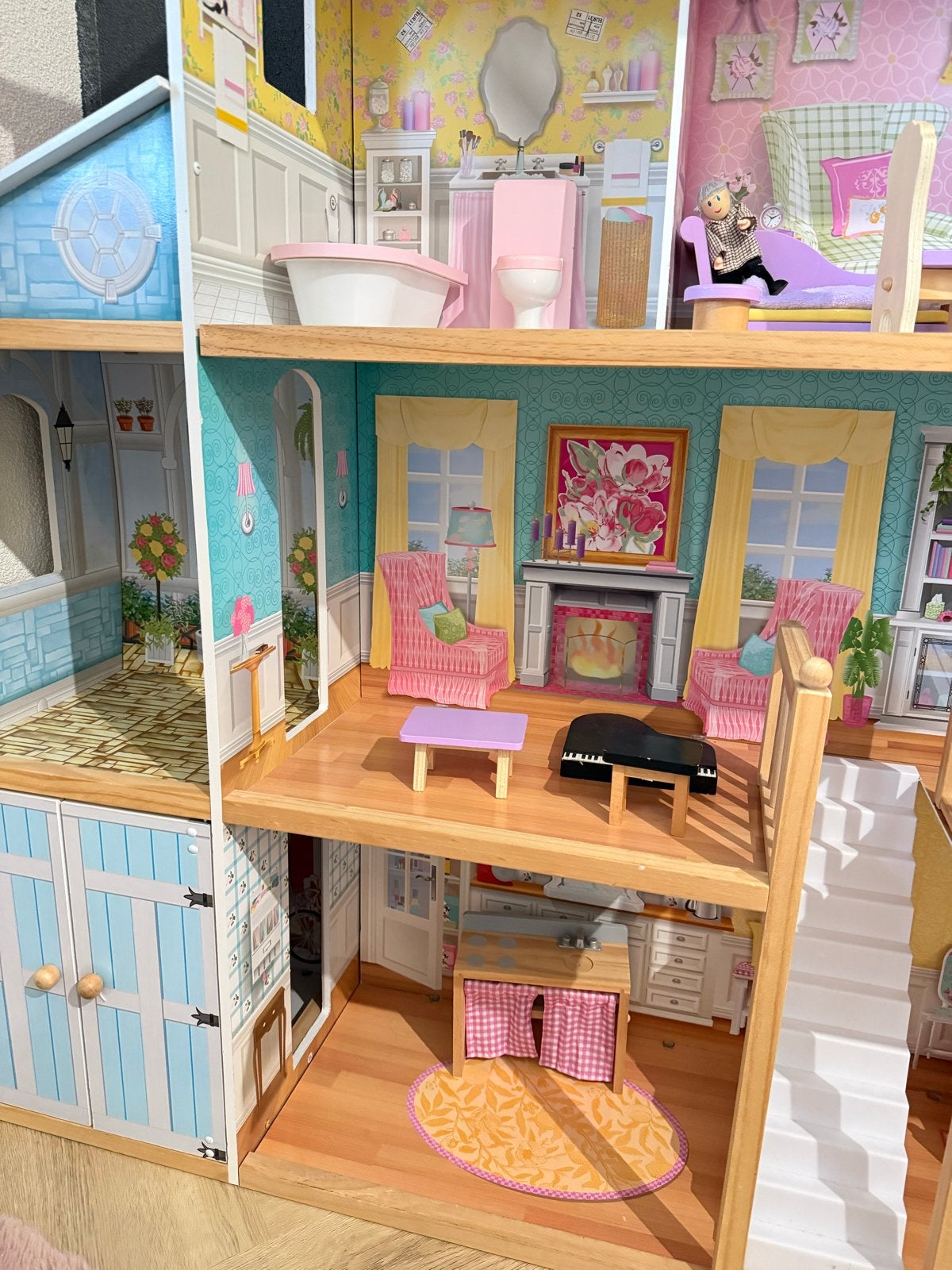 Foto 5 van KidKraft Houten Poppenhuis met Meubels - Zo goed als nieuw