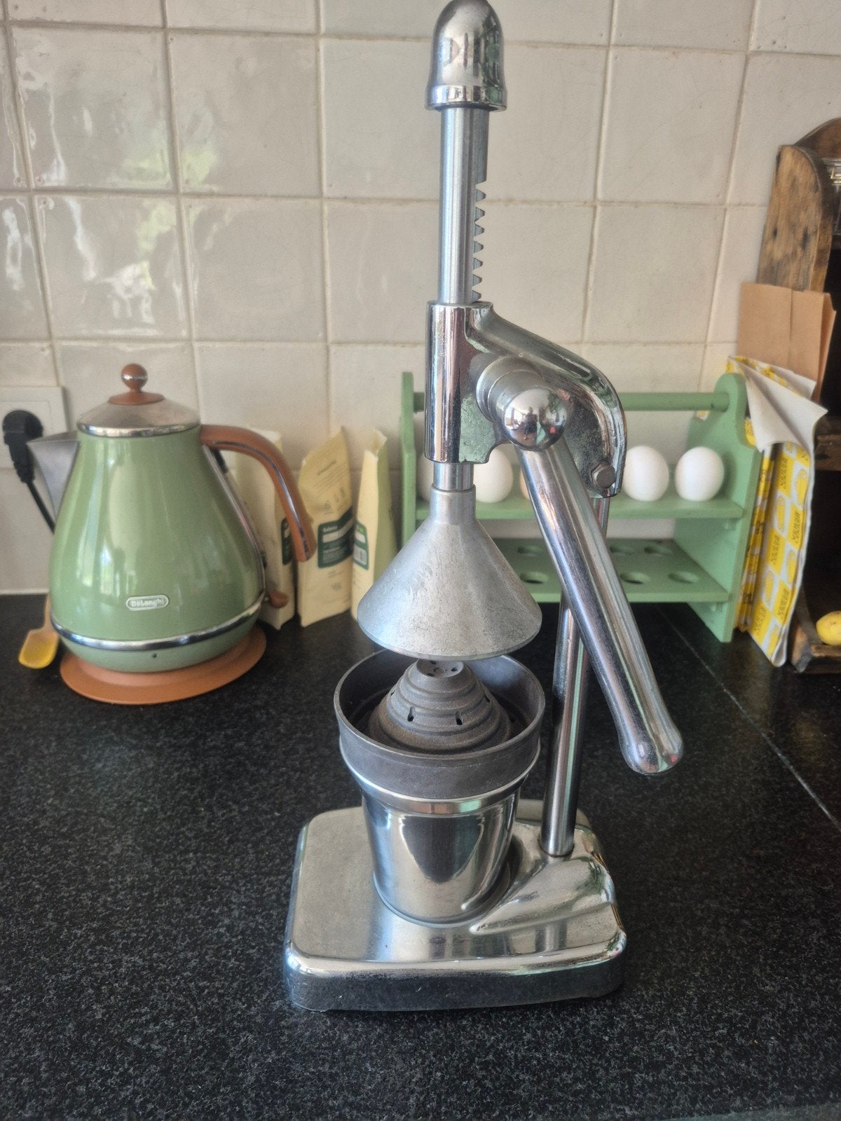 Vintage citruspers van metaal - Handmatige sapmaker, Ophalen