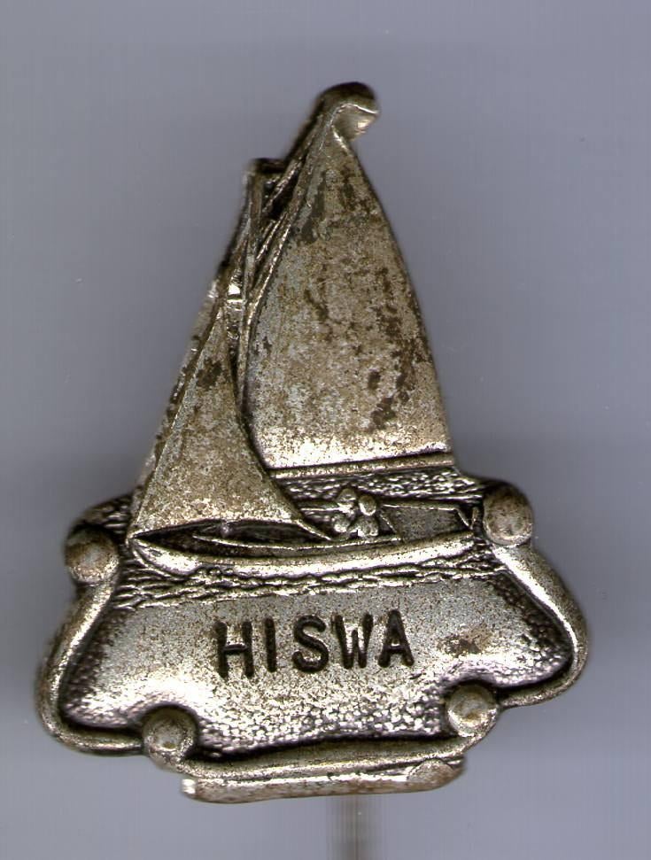 HISWA boten tentoonstelling zilverkleurig speldje ( U_379 ), Verzamelen, Verzenden, Zo goed als nieuw, Transport, Speldje of Pin