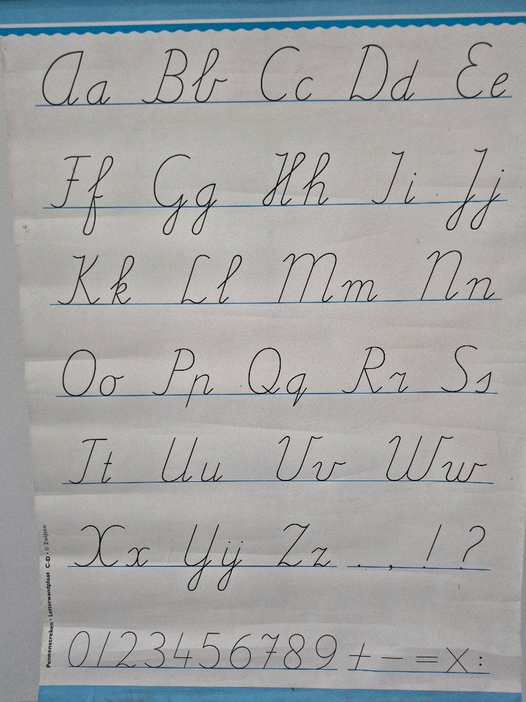 leuke schoolkaart van het alfabet, Ophalen of Verzenden, Overige thema's