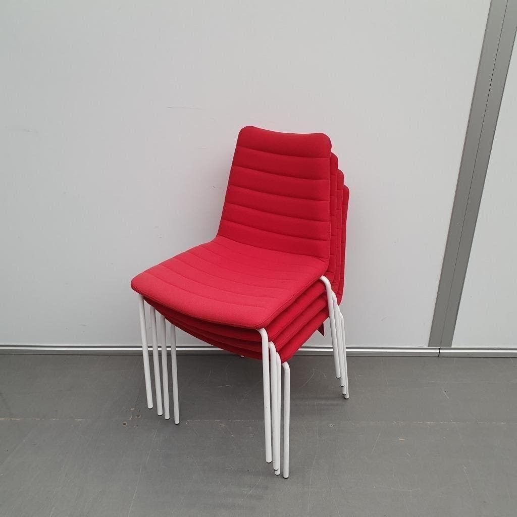 4x Midj italiaanse design vergaderstoelen - rode stof, Ophalen, Gebruikt, Vier, Stof
