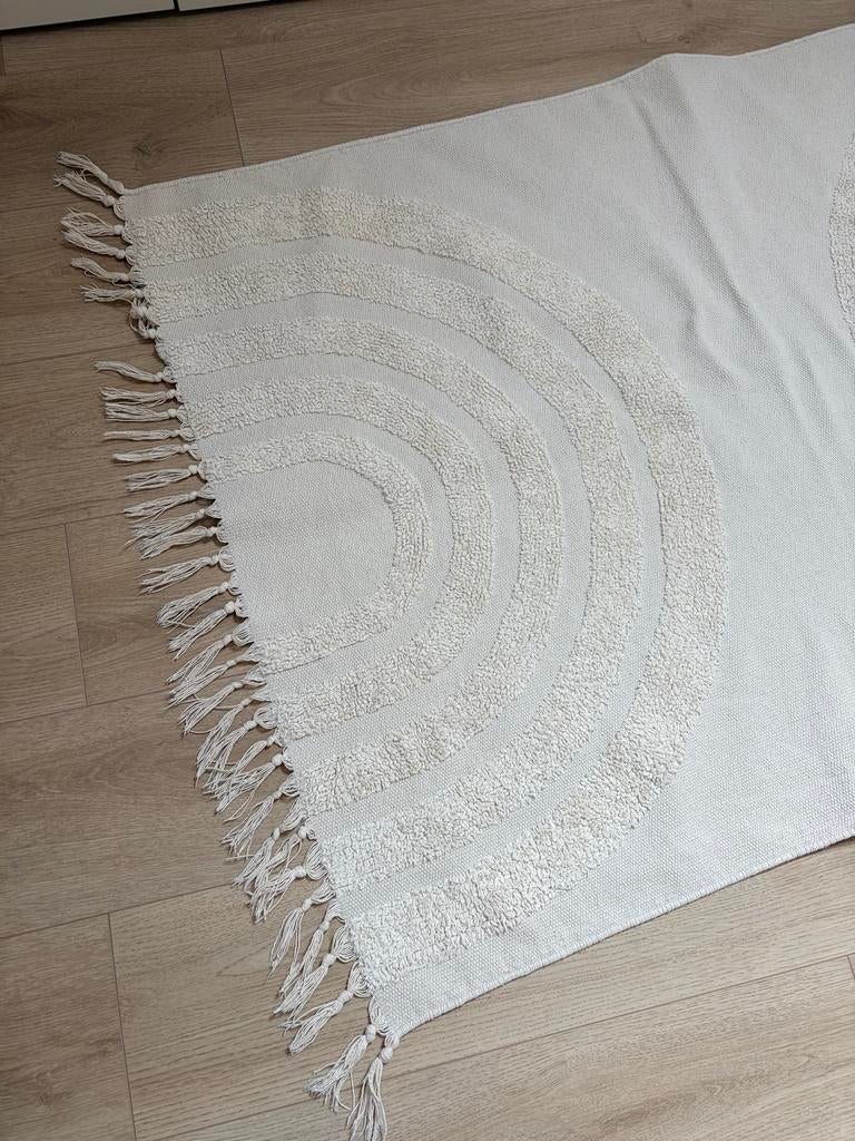 H&M Home Crèmekleurig Vloerkleed (90x130cm), 100 tot 150 cm, Zo goed als nieuw, Crème, Modern