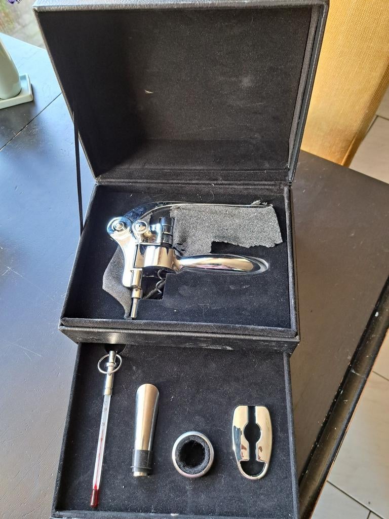 Luxe Sommelier Set - Wijnopener en Accessoires, Overige typen, Zilver, Ophalen of Verzenden, Zo goed als nieuw