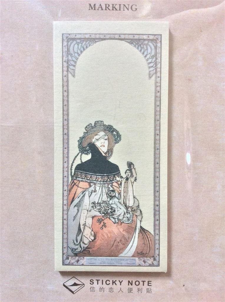 ALPHONSE MUCHA Jugendstil affiche kunst Sticky Notes, Antiek en Kunst, Verzenden