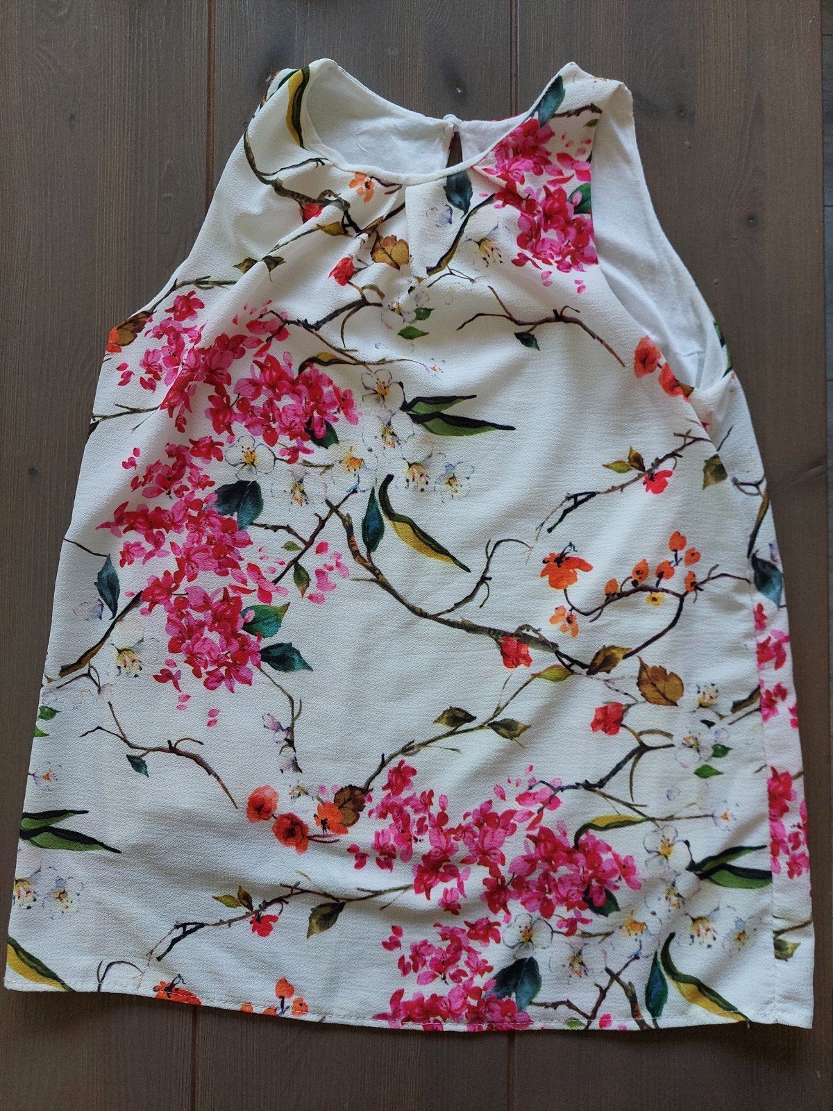Perla Nera mouwloze top met bloemenprint - Maat S, Wit, Zo goed als nieuw, Ophalen, Perla Nera