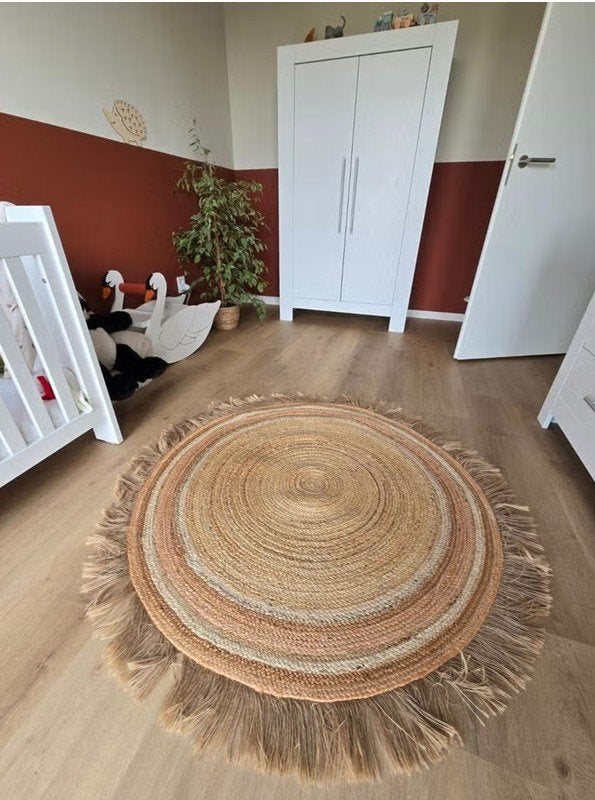 Tapis Petit - Jute Vloerkleed - Rond 120cm, Ophalen, Bruin, Rond, Zo goed als nieuw