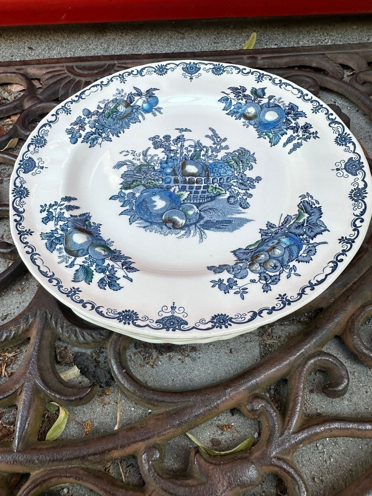 Set van 5 Mason's Patent Ironstone 'Fruit Basket' borden, Ophalen of Verzenden