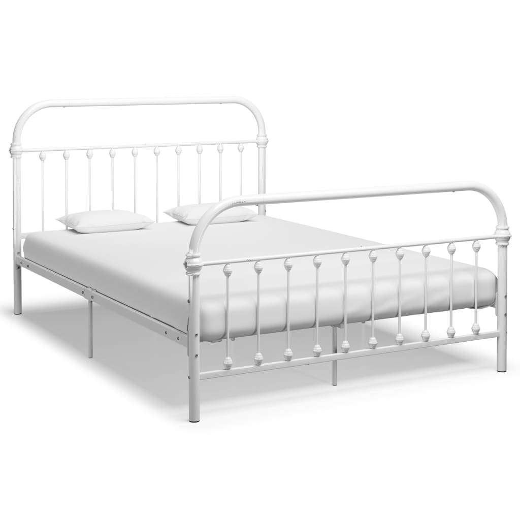 bedframe, Ophalen, Wit, 200 cm, Metaal