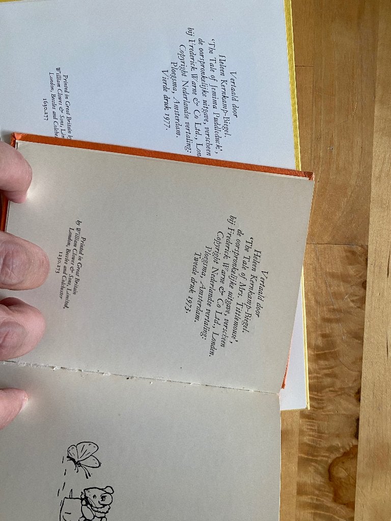 2 vintage Beatrix Potter boekjes Jozefien Kwebbeleend Minetj, Boeken, Ophalen of Verzenden, Zo goed als nieuw, Beatrix Potter