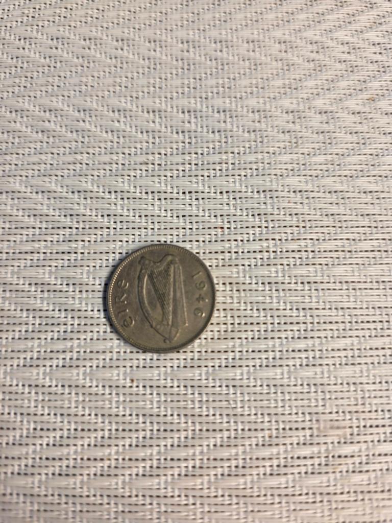 Ierse 3 Pence munt 1946 (Harp en Hond), Ophalen of Verzenden, Losse munt
