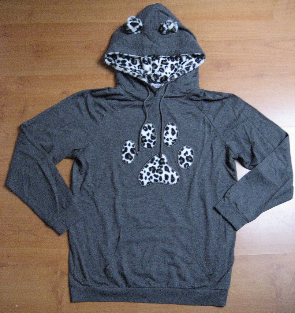 Grijze sweater BPC Bonprix M/38 met dierenpootprint, Kleding | Dames, Maat 38/40 (M), Ophalen of Verzenden, Zo goed als nieuw