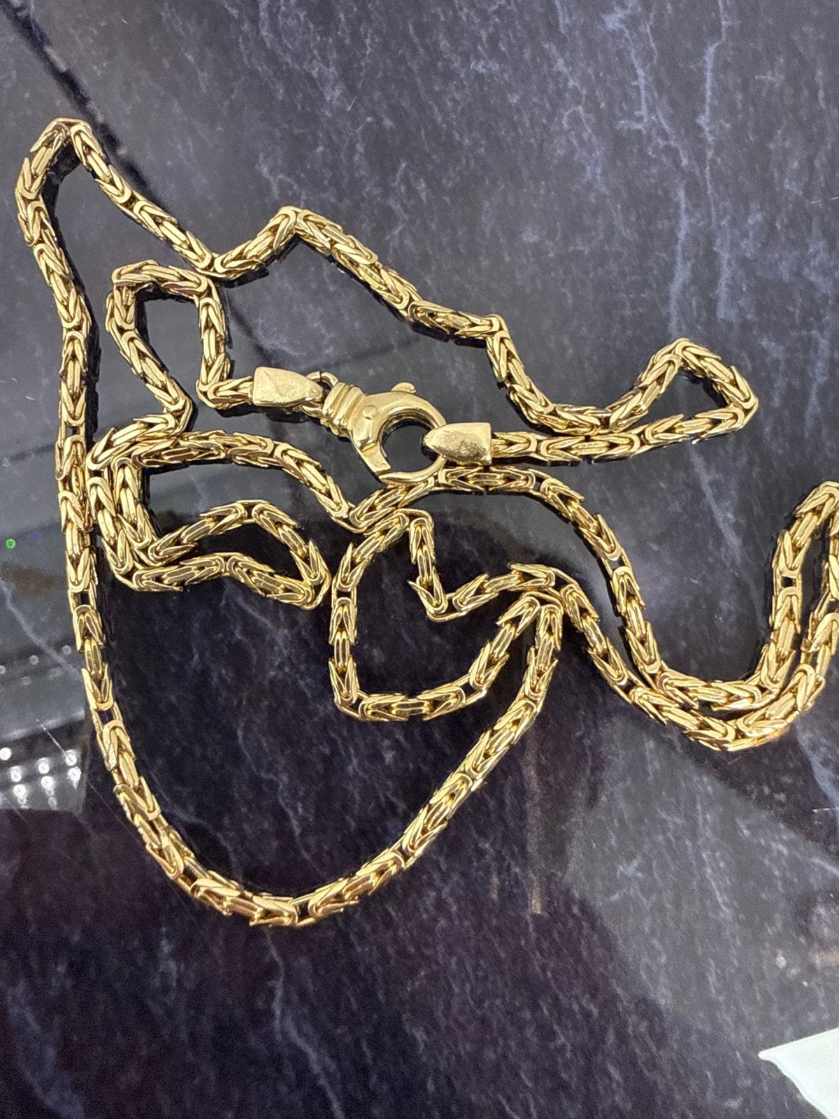 14k gouden massieve koningsketting 55 cm 2 mm 14.4 gram, Ophalen of Verzenden, Zo goed als nieuw, Goud, Goud
