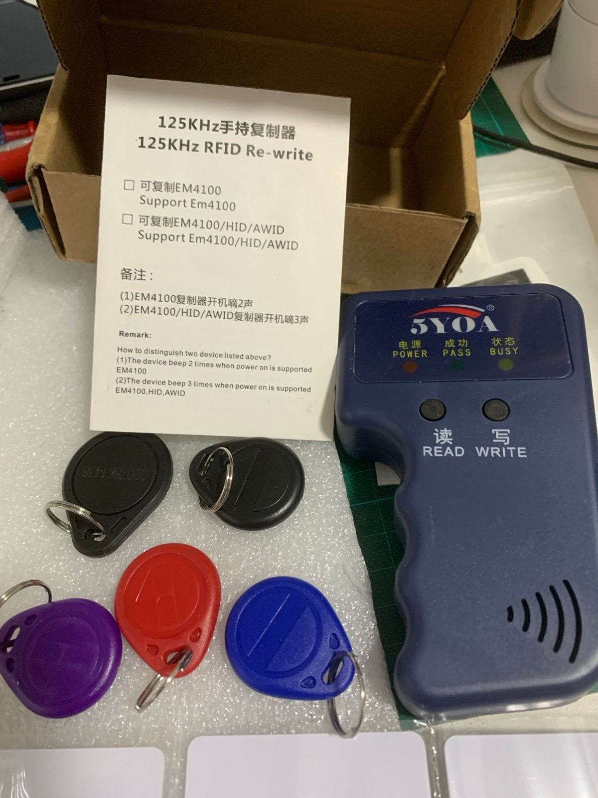 Clone card 125KHz RFID Copier met Sleutelhangers en Kaarten, Ophalen of Verzenden, Nieuw, Overige meters