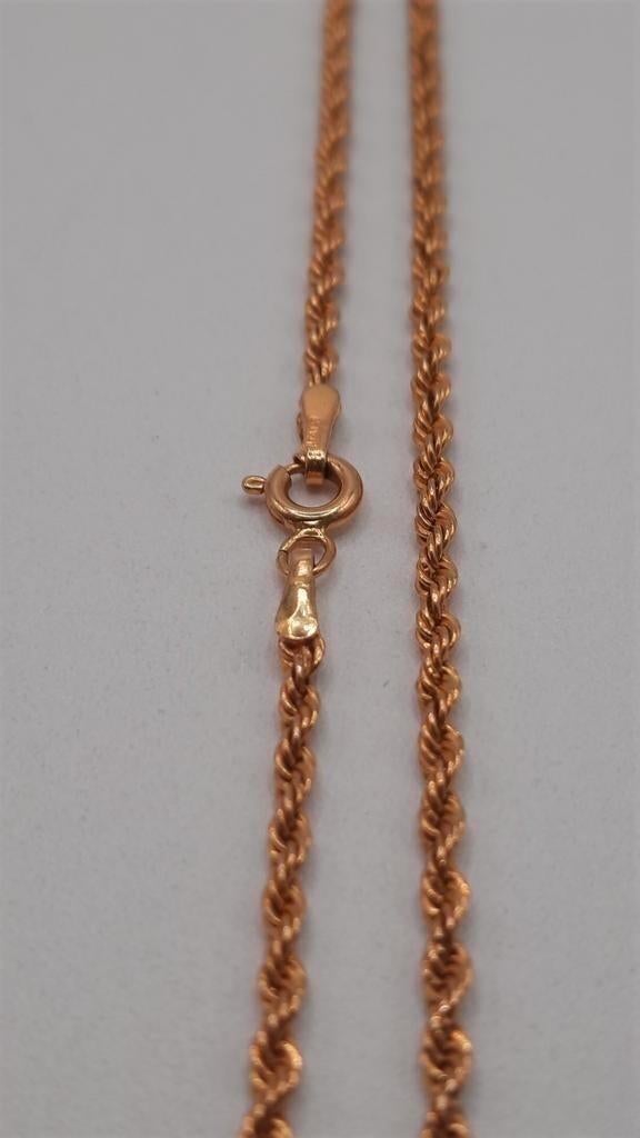 gouden rope ketting 14kt, Www.bredajuwelier.nl, Nieuw, Ophalen of Verzenden, Www.bredajuwelier.nl