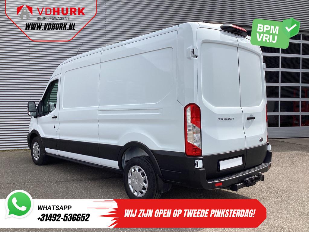 Ford Transit 2.0 TDCI 170 pk Aut. L3H2 Adapt.Cruise/ Bi-Xeno, Stof, 4 cilinders, Wit, Bedrijf