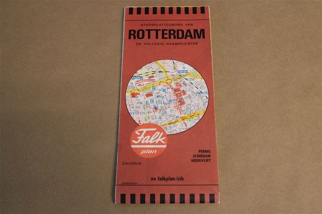 Stadsplattegrond van Rotterdam. Falkplan. 24e druk., Gelezen, Ophalen of Verzenden, Landkaart, 1800 tot 2000