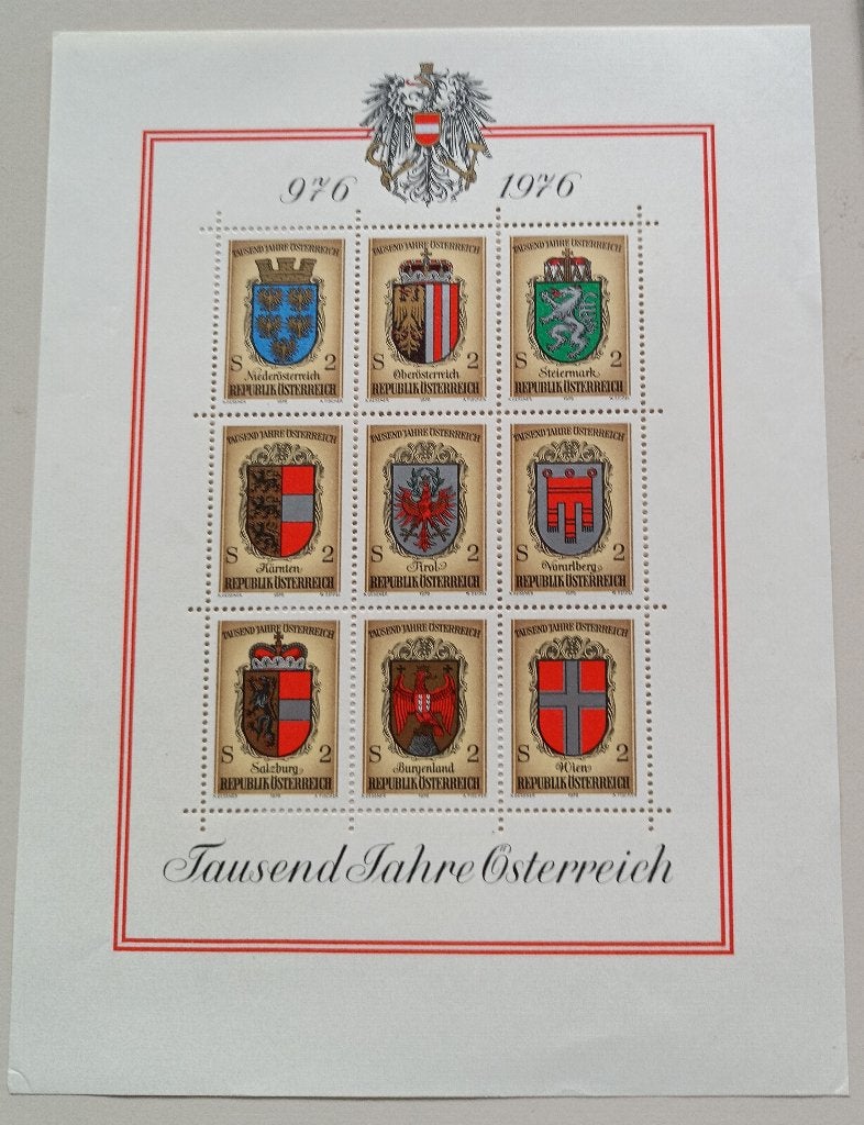Oostenrijk-Austria 1976 duizend jaar Oostenrijk blok, Verzenden, Postfris