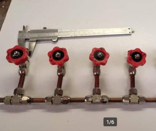 STOPKRAAN GAS 4 STUKS 8mm knel, Ophalen of Verzenden, Zo goed als nieuw
