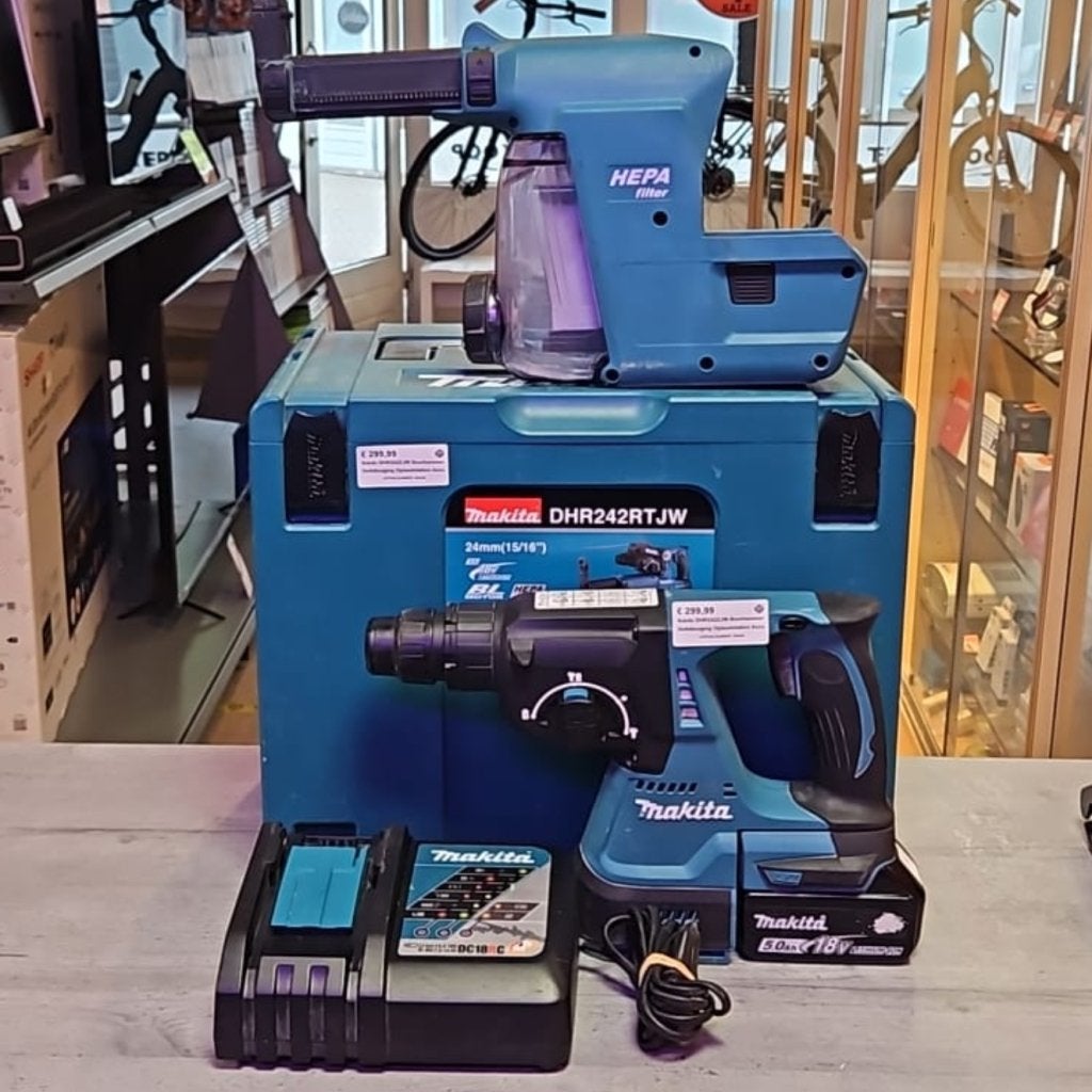 Makita DHR242ZJW Boorhammer Stofafzuiging Oplaadstation Accu, Doe-het-zelf en Verbouw, Gereedschap | Boormachines, Makita, Gebruikt