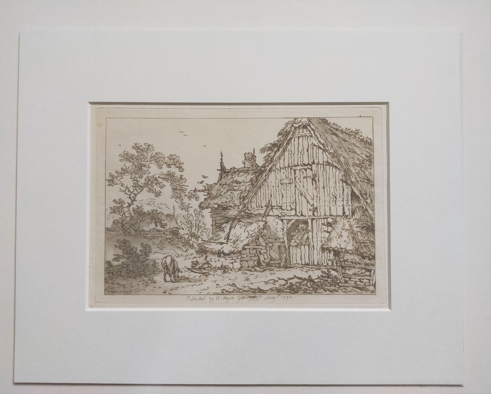 Ets Hendrick Meyer 1792, Antiek en Kunst, Ets, Ophalen of Verzenden, Origineel, Landschap
