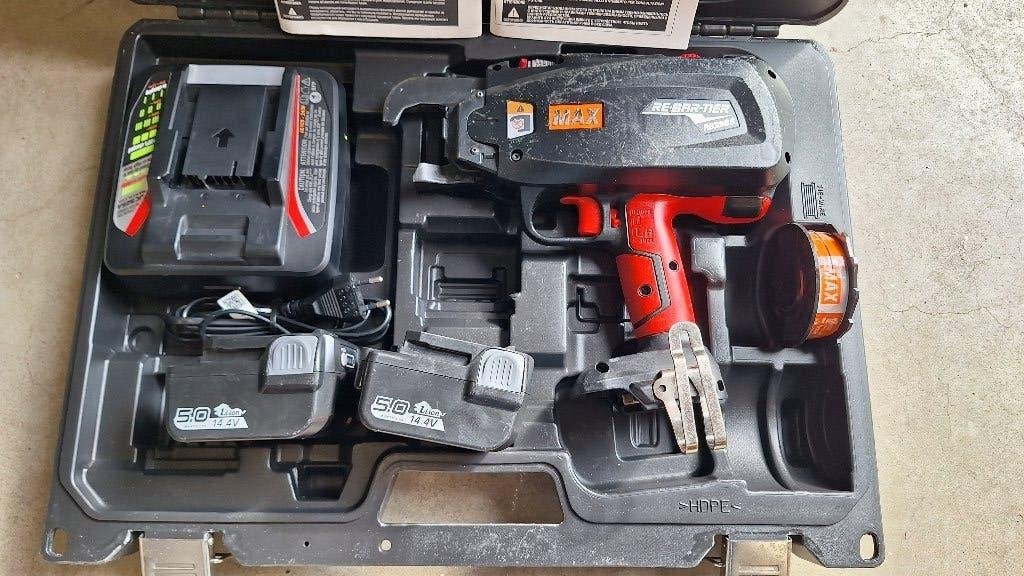 Max RB398S Accu Vlechtmachine Vlechttang Vlechtapparaat, ., Ophalen of Verzenden, Zo goed als nieuw, .