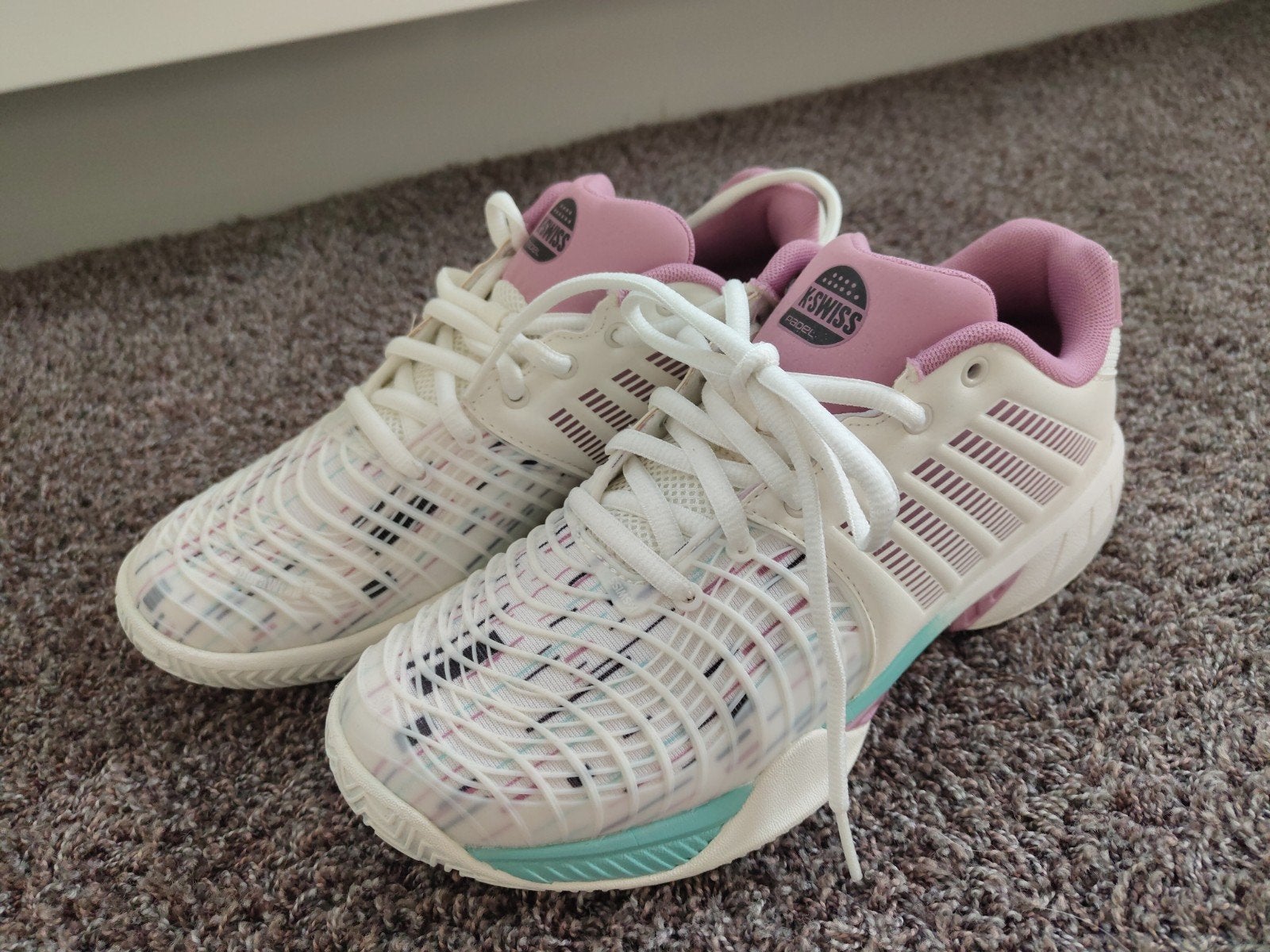 K-Swiss padelschoenen, maat 39, wit/roze, Ophalen