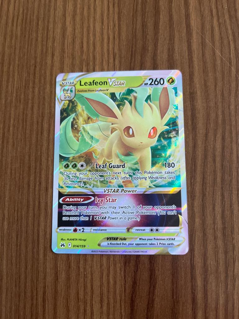 Leafeon VSTAR Pokémon kaart (014/159) Crown Zenith, Ophalen of Verzenden, Zo goed als nieuw, Losse kaart