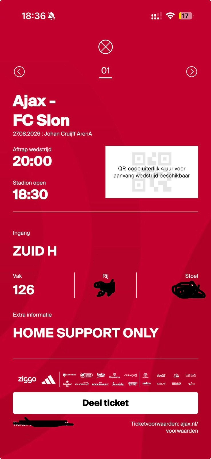 Ajax sion f side, Eén persoon