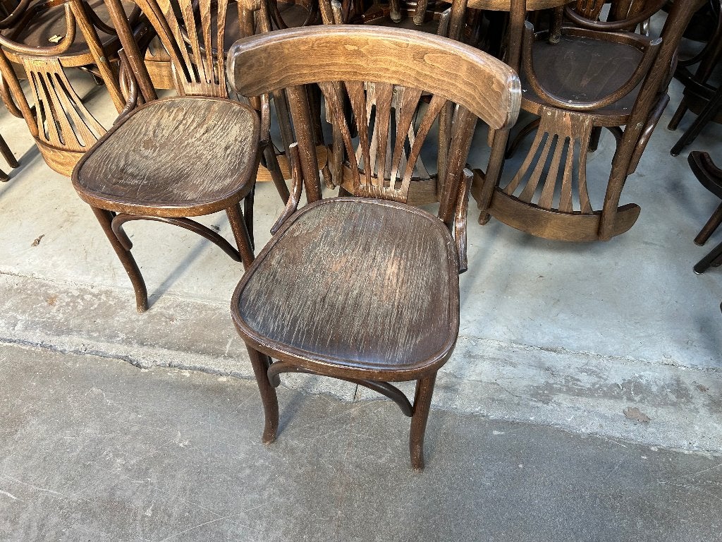 Partij Caféstoelen Thonet Model, Ophalen, Gebruikt, Bruin, Vijf, Zes of meer stoelen