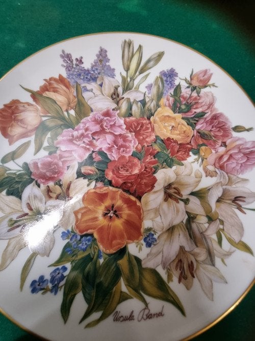 wandbord met bloemendecor ursula band, Ophalen of Verzenden
