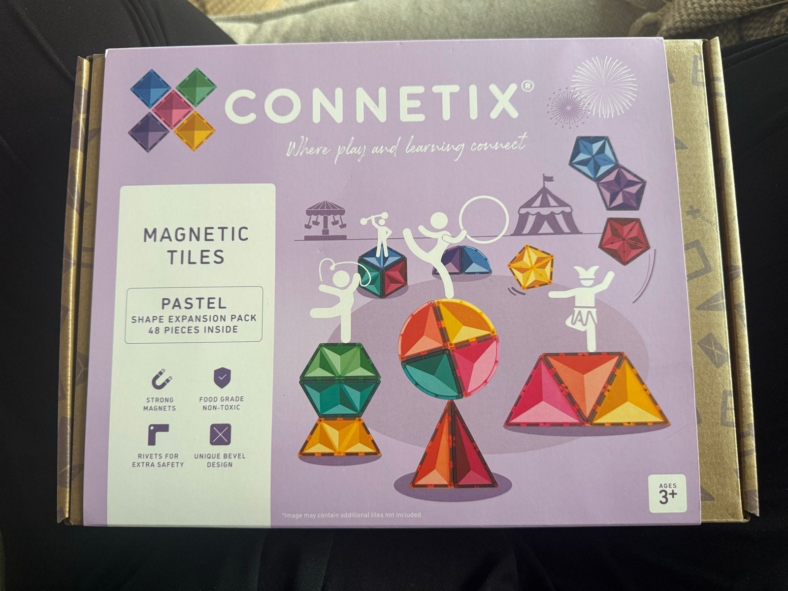 Connetix Magnetic Tiles Pastel Shape Expansion Pack 48 stuks, Kinderen en Baby's, Ophalen of Verzenden, Zo goed als nieuw, Overige merken