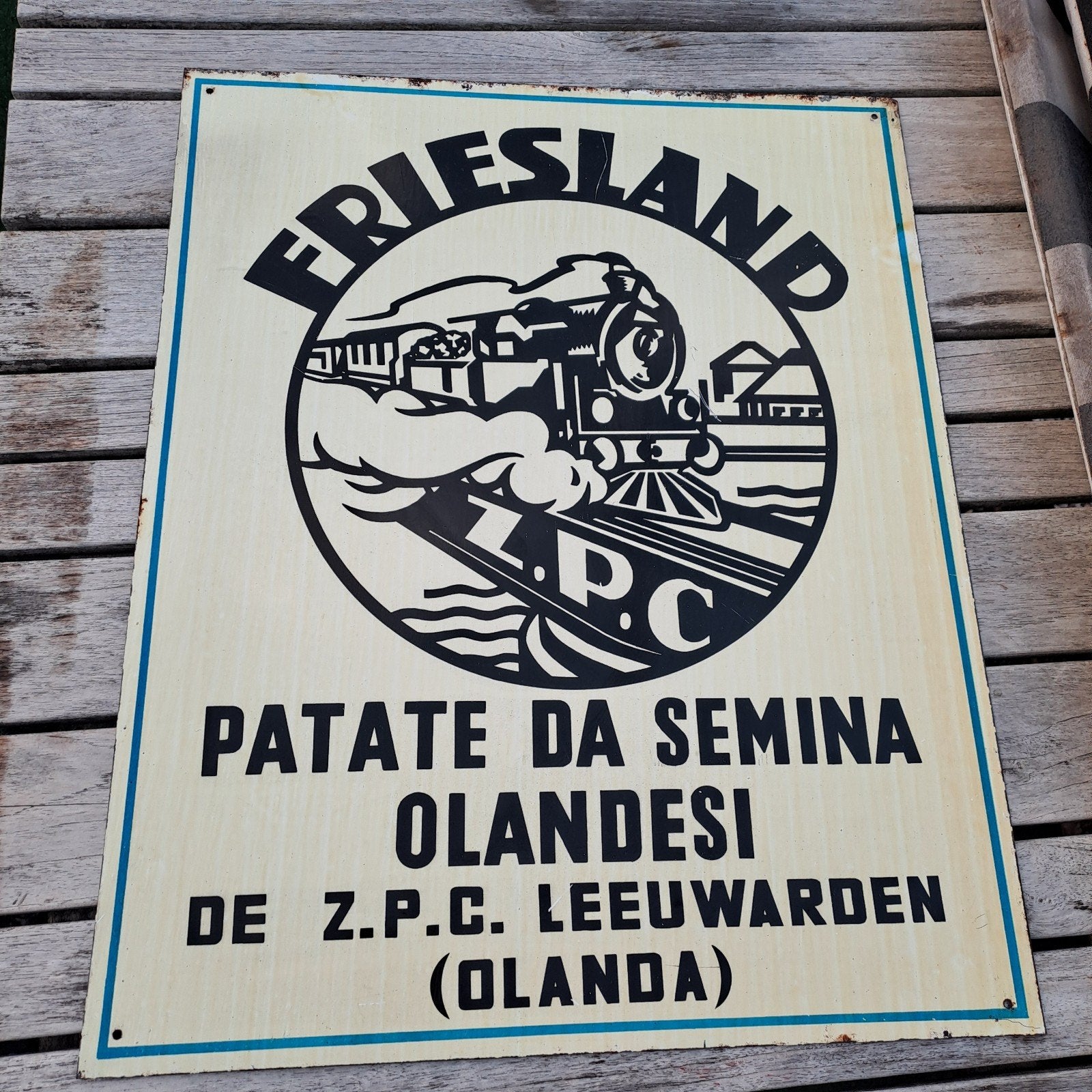 Reclamebord pootaardappelen Friesland Frieslander Z.P.C., Ophalen of Verzenden, Reclamebord