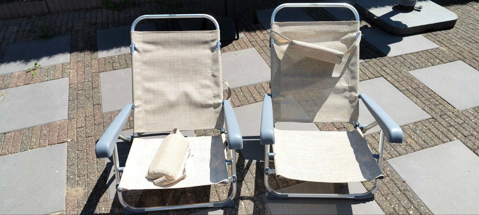 2x Beach Garden opvouwbare strandstoelen, Ophalen, Gebruikt, Metaal, Inklapbaar