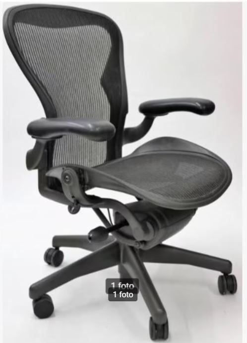 Herman Miller Aeron Type C Bureaustoel Grafiet, Gebruikt, Ophalen of Verzenden, Grijs, Bureaustoel