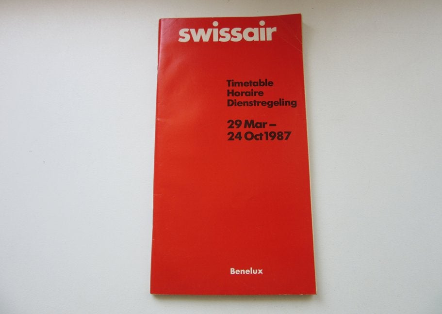 Swissair timetable mar-oct 1987, Verzamelen, Verzenden, Gebruikt, Overige typen