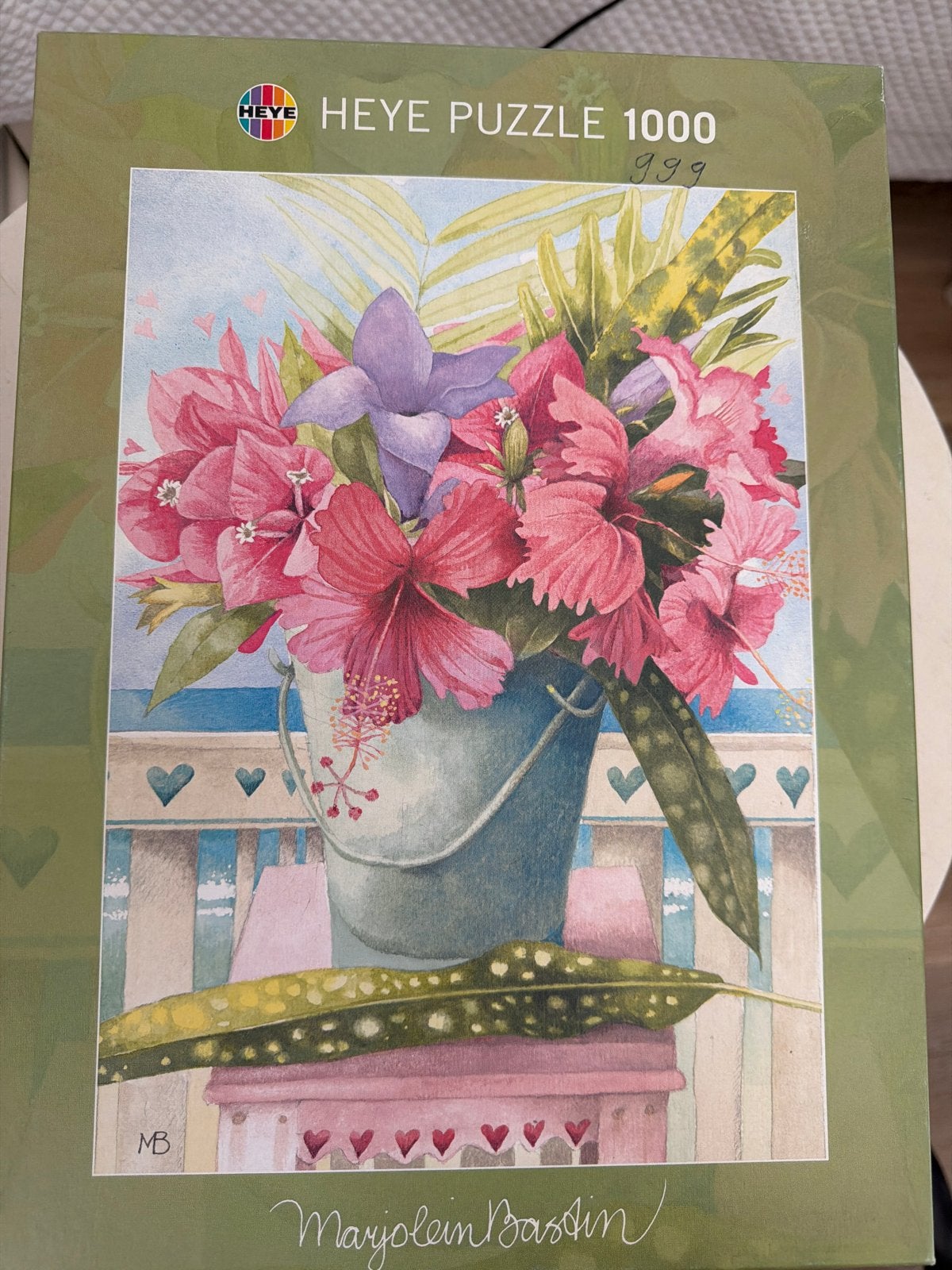 Heye Legpuzzel 1000 stukjes - Marjolein Bastin Bloemen, Hobby en Vrije tijd, Denksport en Puzzels, Gebruikt, Legpuzzel, 500 t/m 1500 stukjes