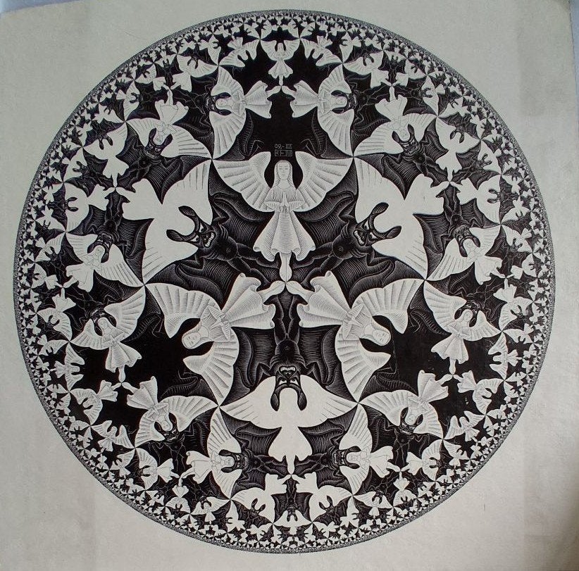 Escher, Gesigneerd in de plaat, Ophalen of Verzenden, Portret en Figuren, Offsetdruk
