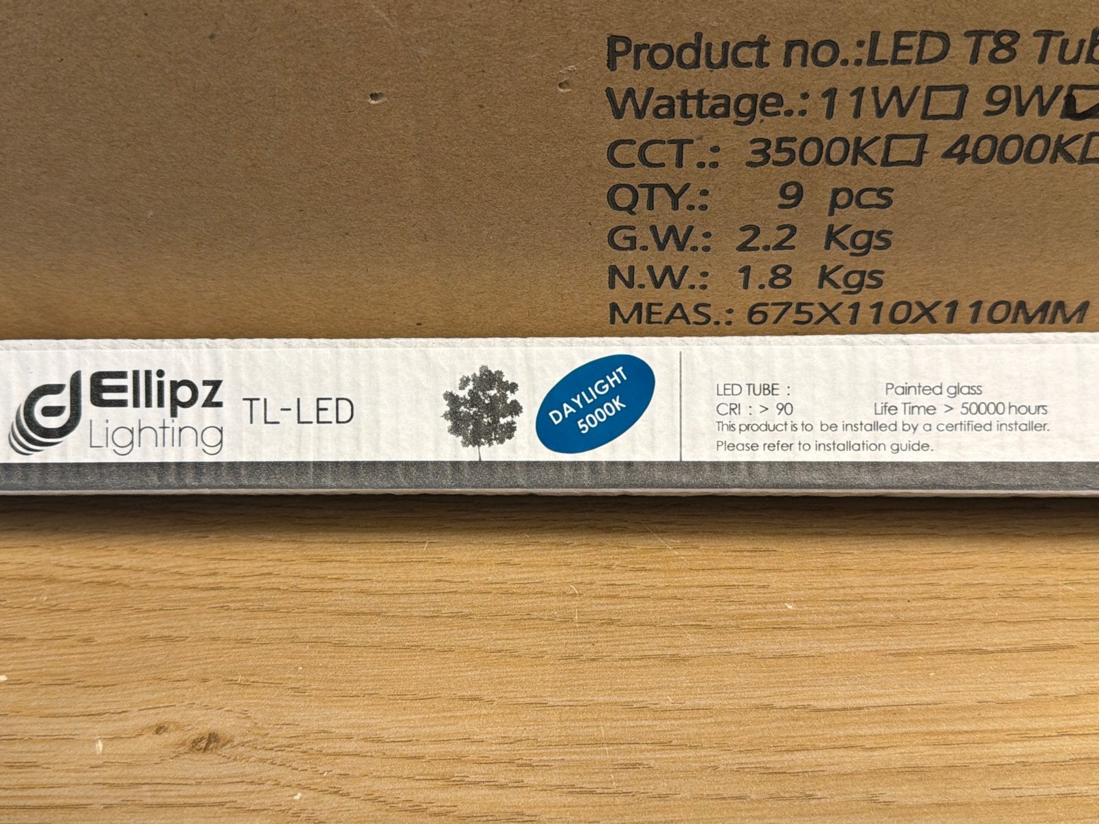 Ellippz Lighting TL-LED T8 Buis 600mm 9W 5000K (8 stuks), Led-lamp, G13 (TL), Nieuw, Ophalen of Verzenden