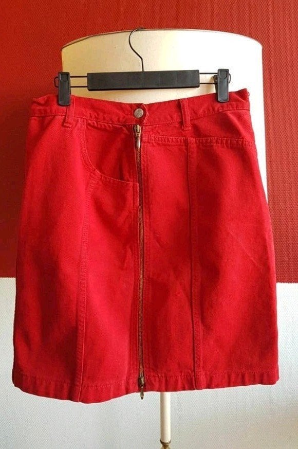 Vintage rode rok uit de jaren '70, Italiaans design, Kleding | Dames, Rokken, Ophalen of Verzenden, Onbekend, Maat 36 (S), Gedragen