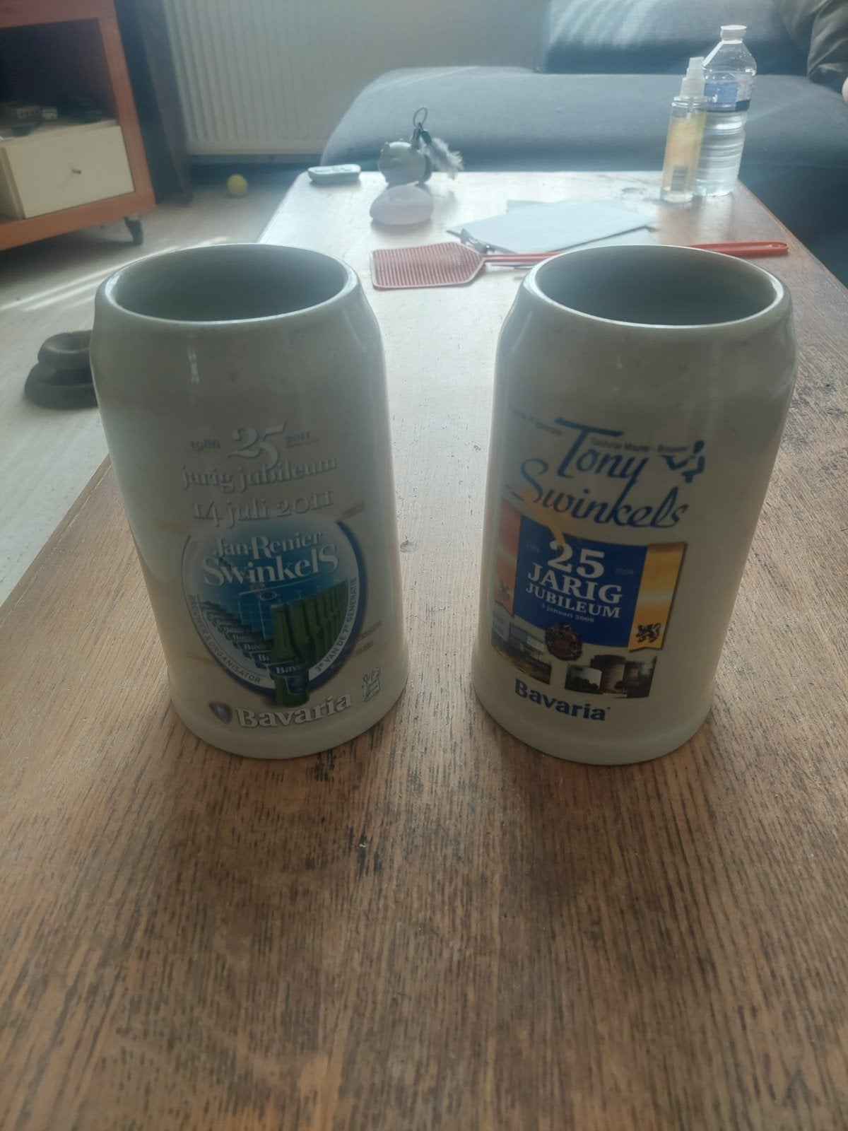 Bavaria Swinkels jubileum bierpullen - set van 2, Ophalen of Verzenden