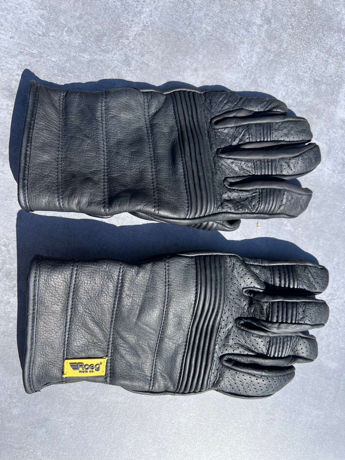 ZGAN Roeg Motorhandschoenen Zwart Leer Maat L, Ophalen of Verzenden, Tweedehands, Heren, Handschoenen