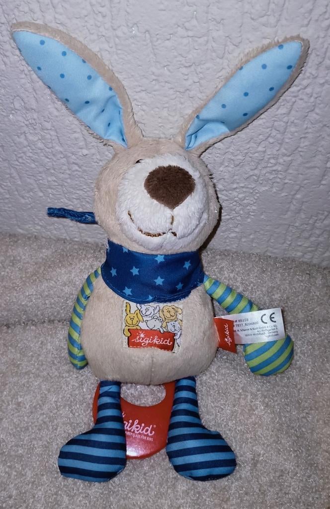 Sigikid haas muziekdoos knuffel., Overige karakters, Konijn, Ophalen of Verzenden, Zo goed als nieuw