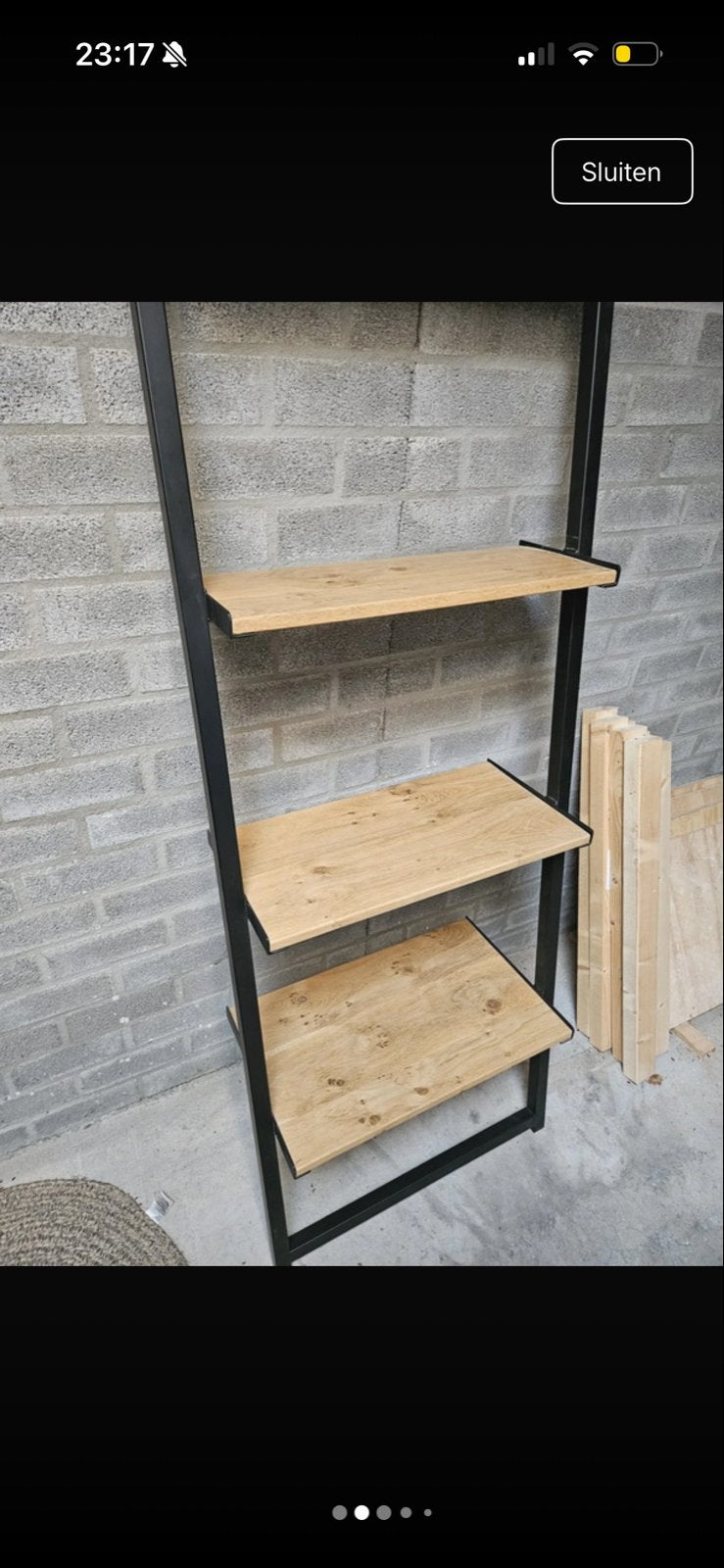 Industriële Boekenplank / Wandrek met 5 Planken, Huis en Inrichting, Kasten | Boekenkasten, Met plank(en), Zo goed als nieuw, 150 tot 200 cm