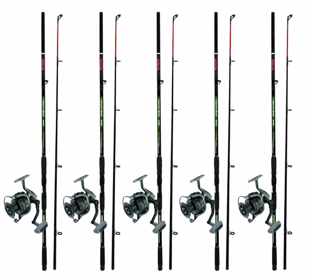 Partij 5x set boothengels nordic 2,10 en 2,70 + molen / Arca, Watersport en Boten, Hengelsport | Zeevissen, Ophalen, Nieuw, Complete set