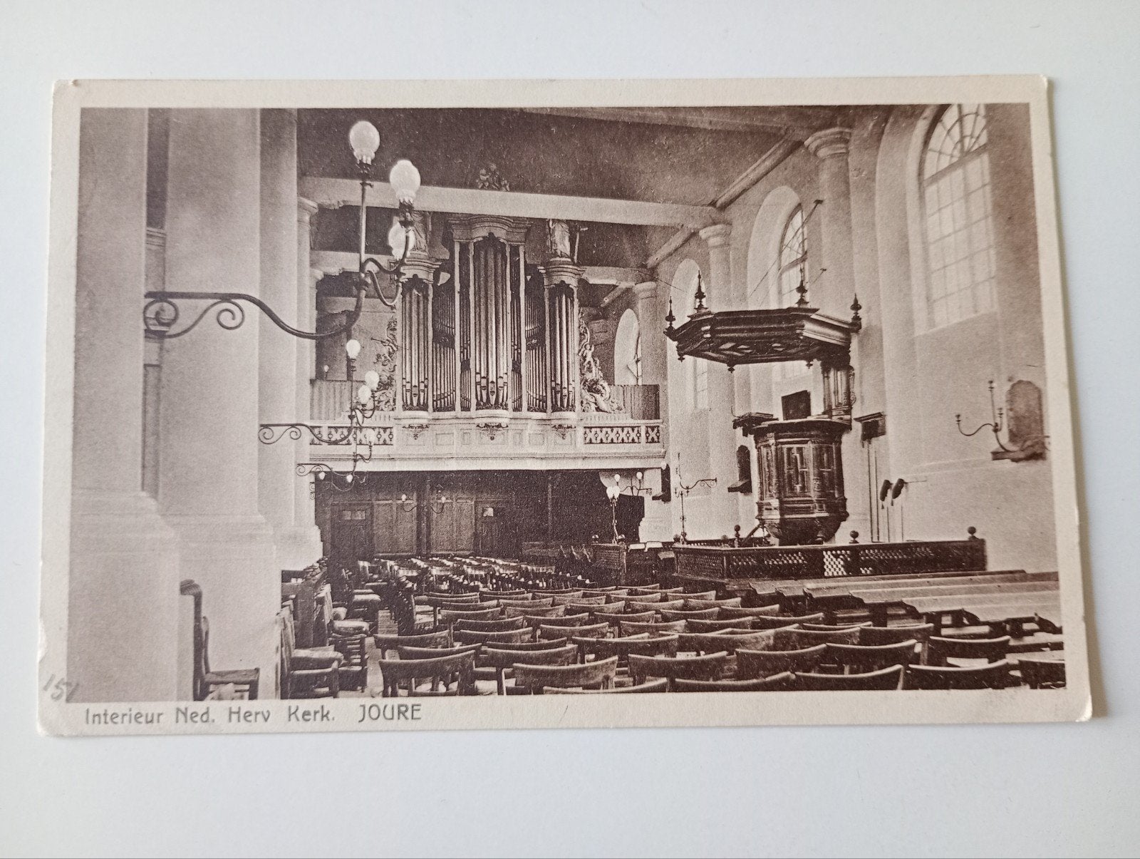 Joure Interieur NH Kerk, Ophalen of Verzenden, 1940 tot 1960, Ongelopen, Friesland