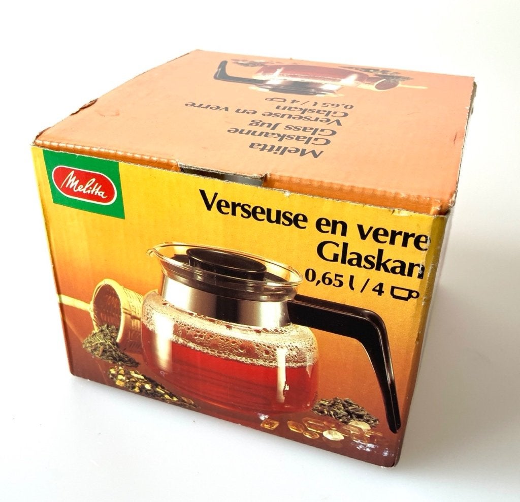 Vintage Melita thee/koffiekan - Jaren 70/80 - Nog in doos, Overige typen, Ophalen of Verzenden, Overige stijlen, Glas