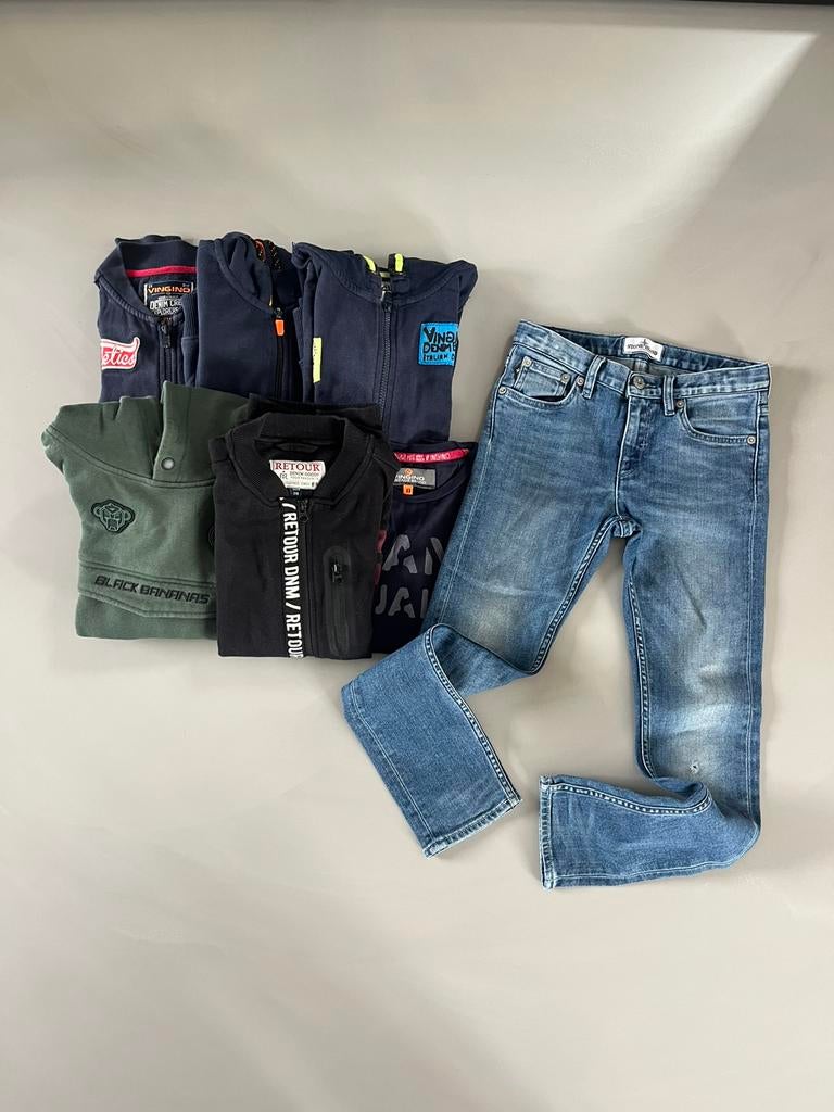 7 delig jongens kledingpakket Vingino, Stone Island mt 128, Ophalen of Verzenden, Gebruikt, Jongen, Setje