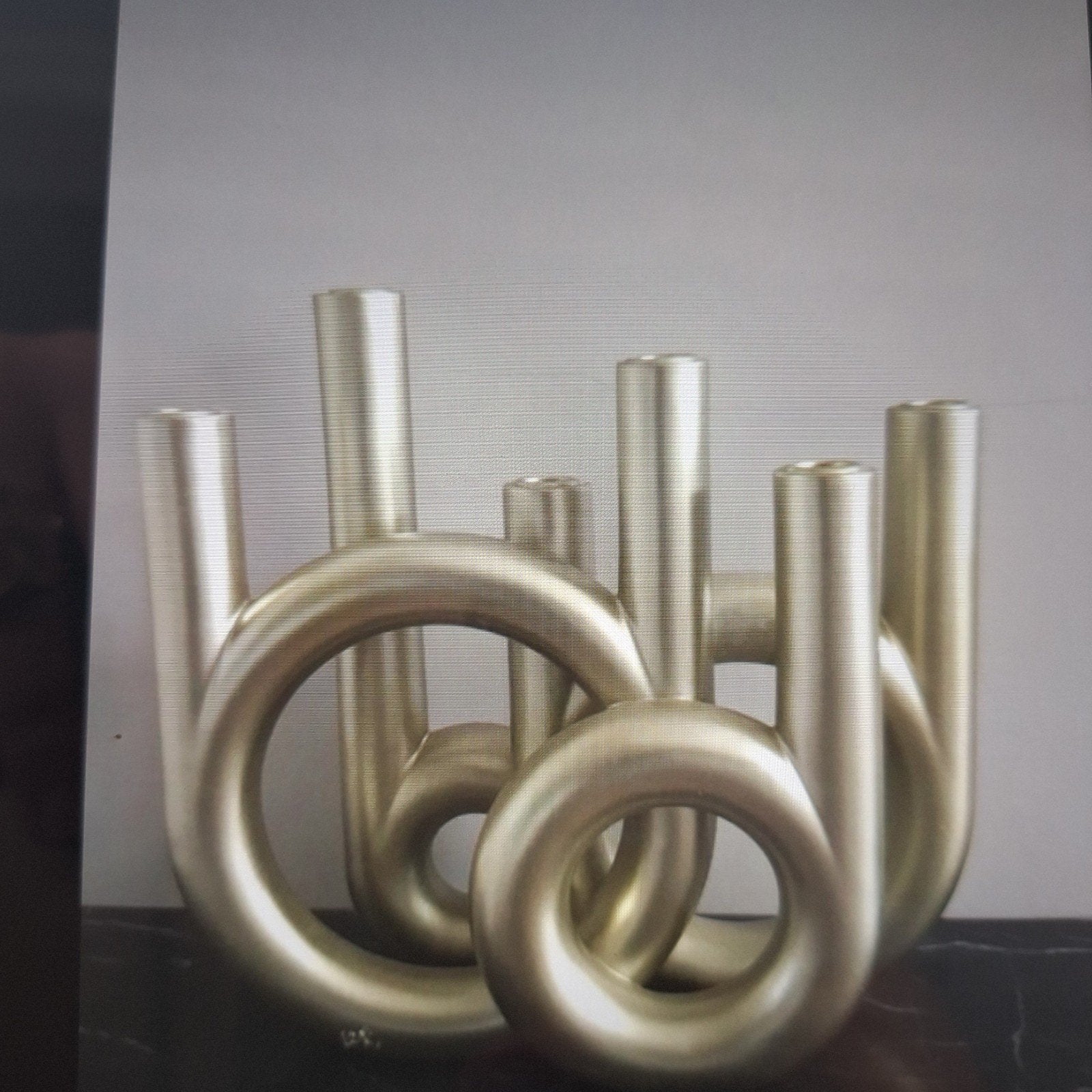 Goud groene nieuwe kandelaar design van Present Time, Nieuw, Ophalen of Verzenden, X, Kandelaar